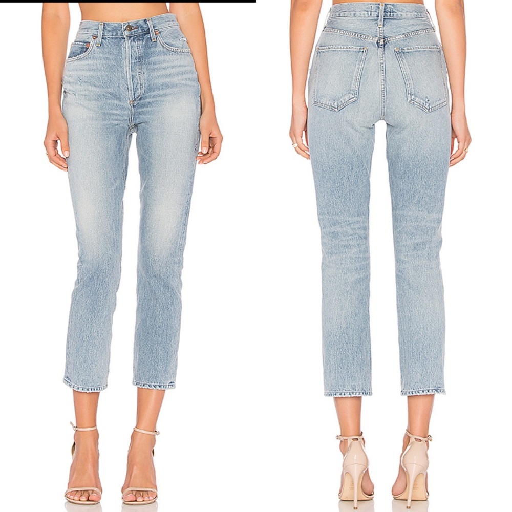 AGOLDE Denim Jean Riley High Rise Straight Crop - Picture 2 of 8